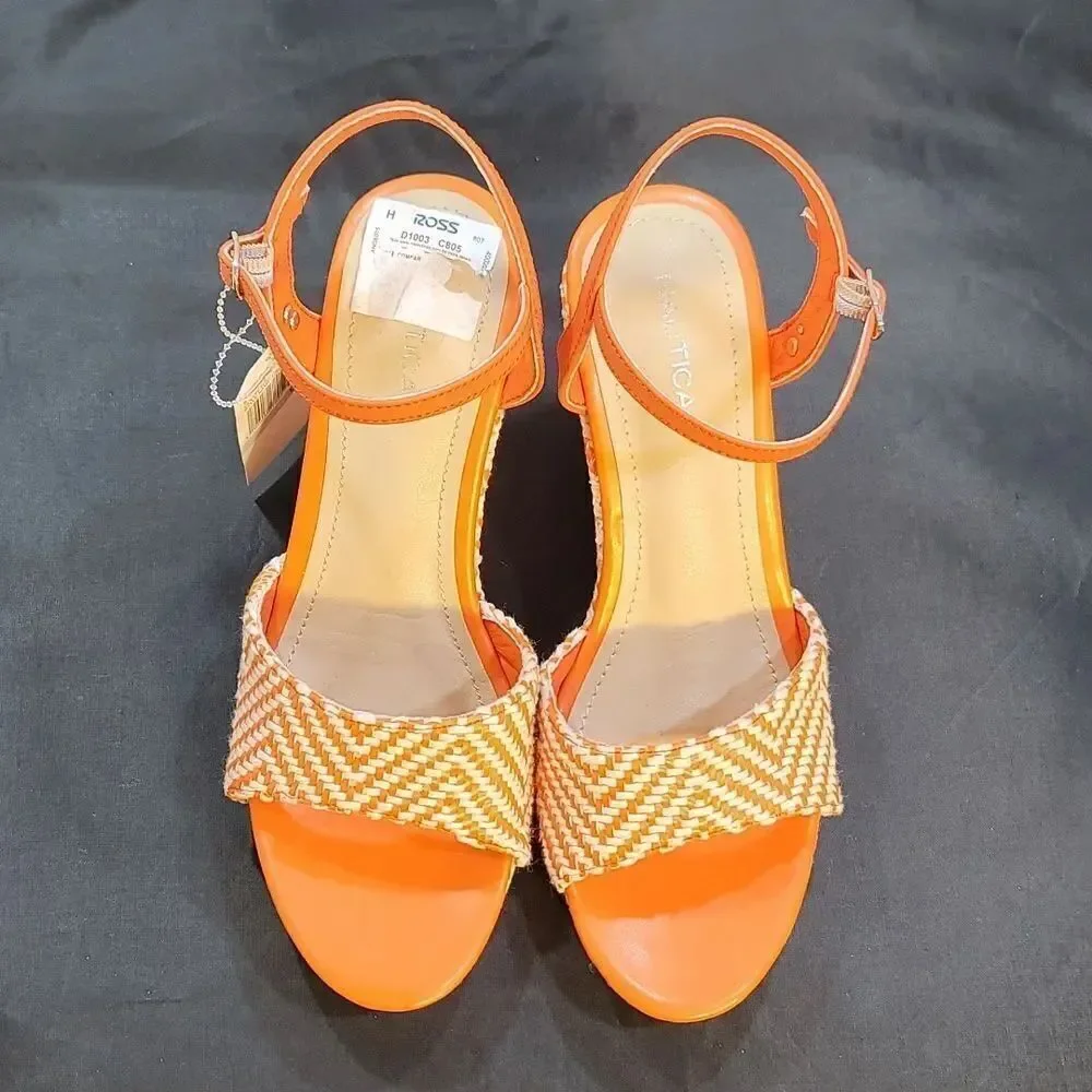BRAND NEW NAUTICA OPEN TOE HIGH HEEL WEDGE SANDAL S2